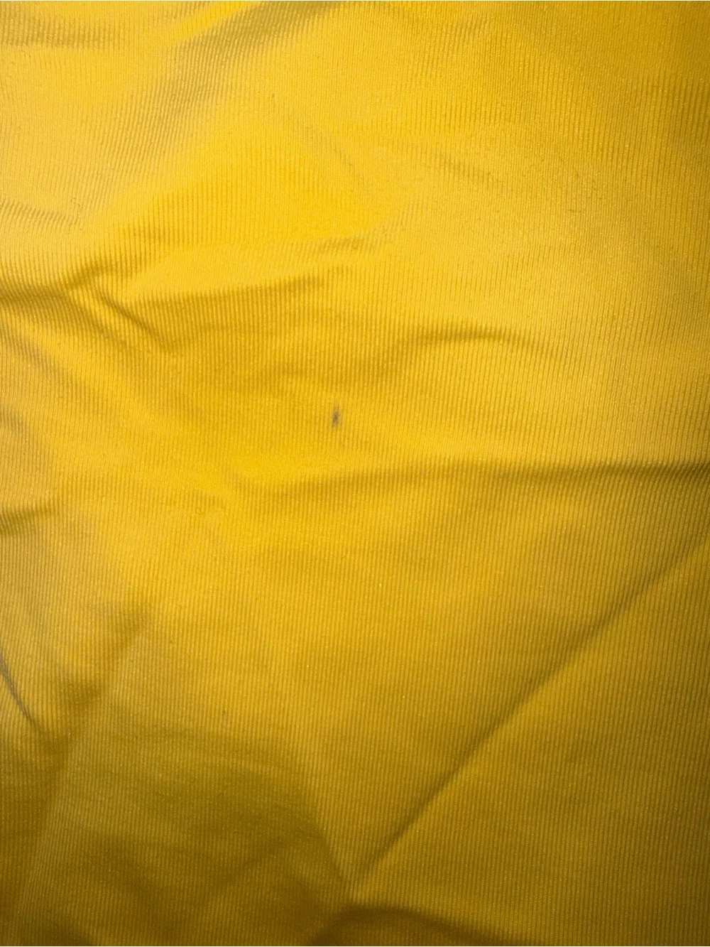 Lands' End Yellow Halter Swim Top with White Collar